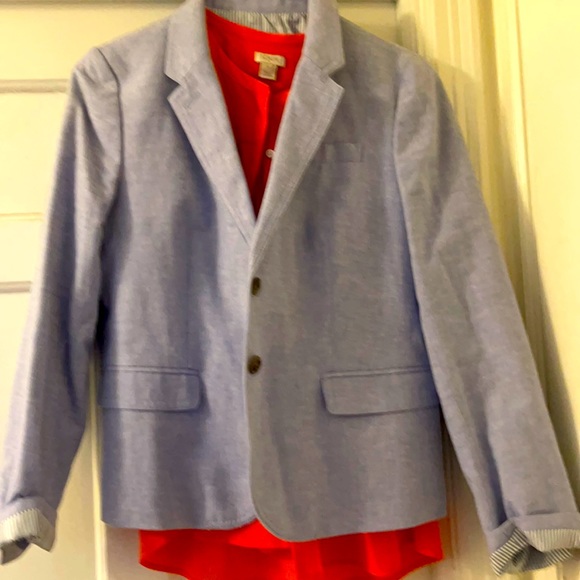 J. Crew Jackets & Blazers - J. CREW chambray finish fitted blazer w/flare!